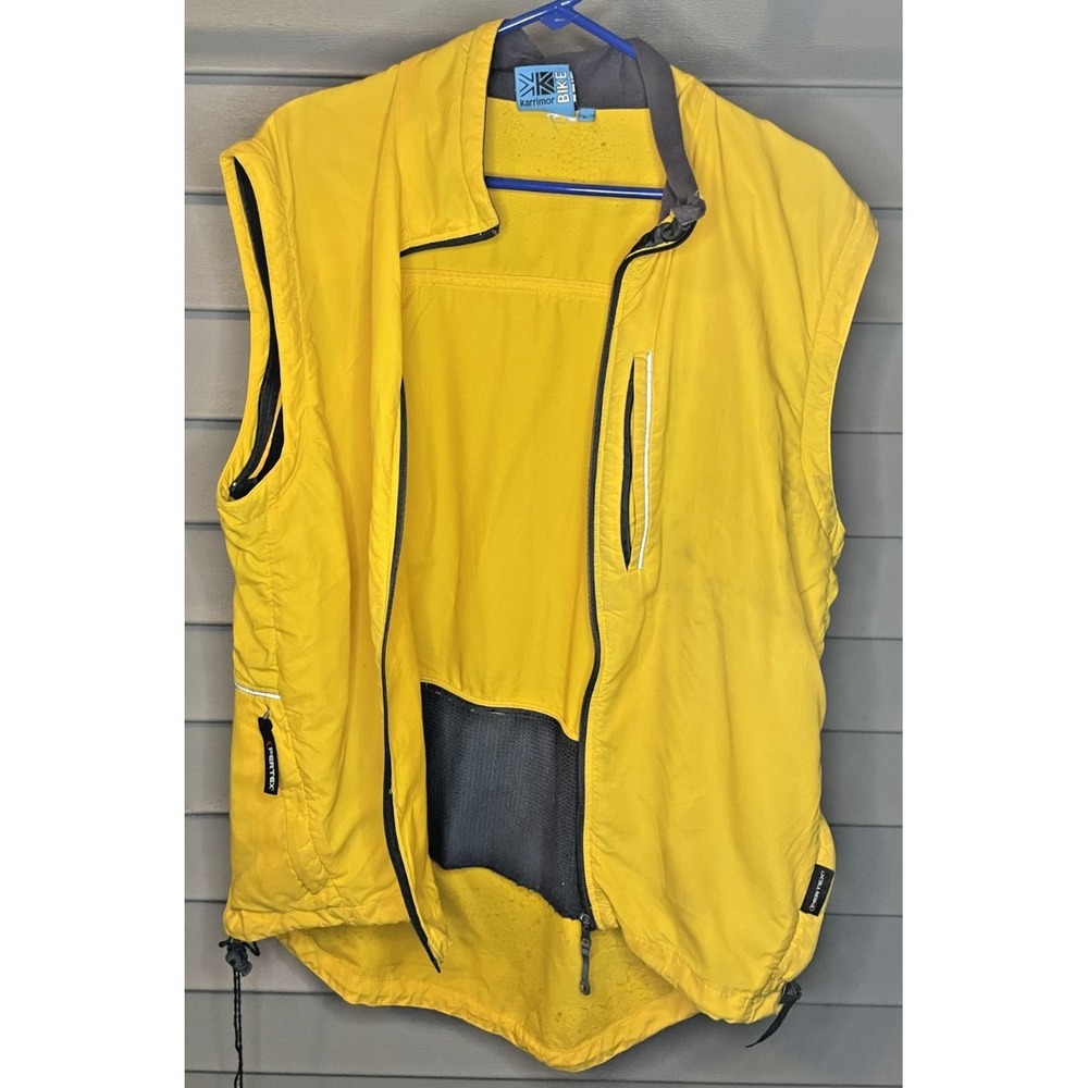 Karrimor LARGE bike vest, PERTEX convertible jacket MISSING SLEEVES yellow - Picture 9 of 16